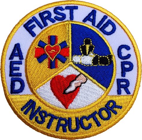 First Aid Aed Cpr Instructor Patch 3 Inch Embroidered
