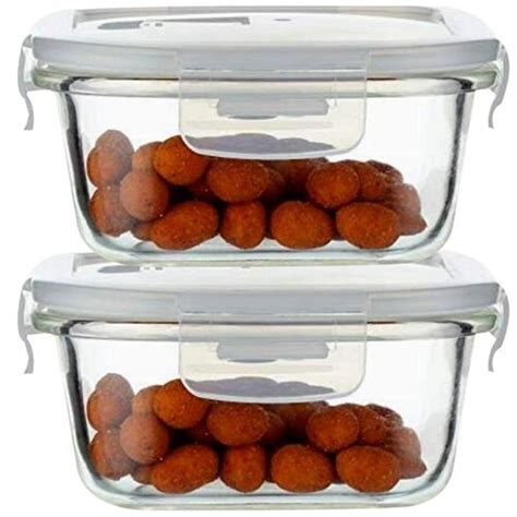 Buy Femora Borosilicate Glass Food Storage Container Round With Air Vent Lid Microwave Safe