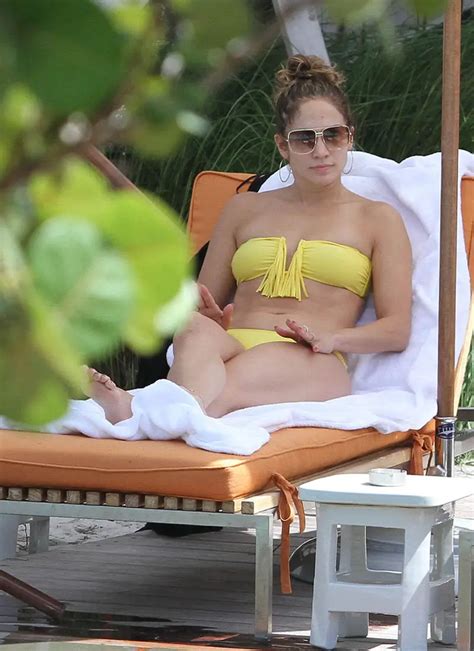 Jennifer Lopez In Yellow Bikini At The Pool In Miami Hawtcelebs