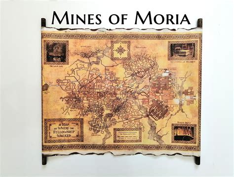 Mines Of Moria Color Map Lord Of The Rings Map Of Moria Etsy Finland