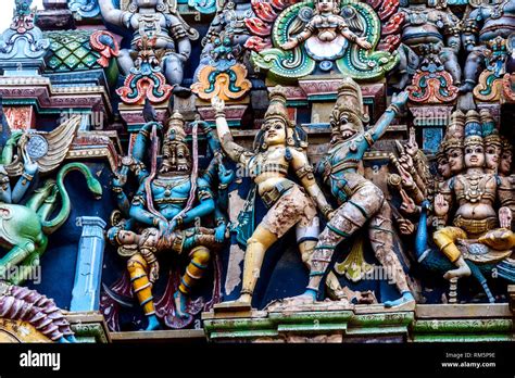 Sculpture Meenakshi Temple Madurai Tamil Nadu India Asia Stock