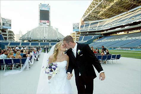 First Wedding At Qwest Field 8152004