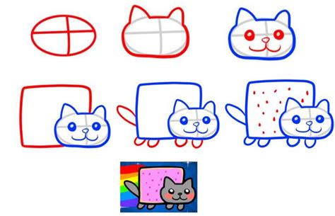 How to draw color nyan cat step by step easy and cute. how to draw nyan cat | Nyan cat, Funny art, Geek perler