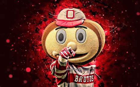 Download Wallpapers Brutus Buckeye 4k Mascot Ohio State Buckeyes