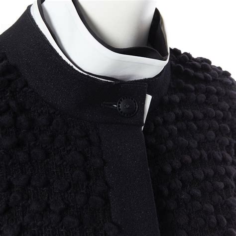 Runway Chanel 09a Black Boucle Tweed Wrap Collar Jade Leather Belt