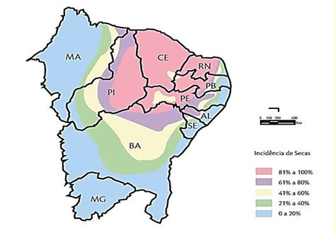 Áreas Do Nordeste Mais Susceptíveis à Ocorrência Das Secas Fonte Download Scientific Diagram