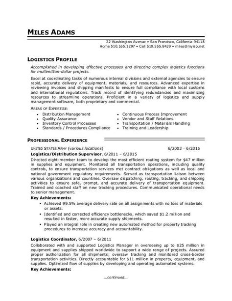 Stand out from the crowd and get hired with the best online resume builder! Logistics Resume Sample | Monster.com