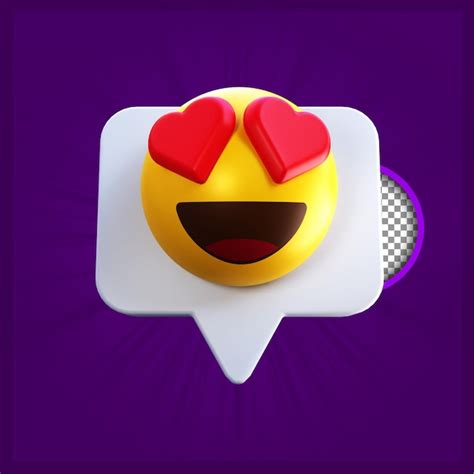 Premium Psd 3d Rendering Love Emoticon Chat Icon