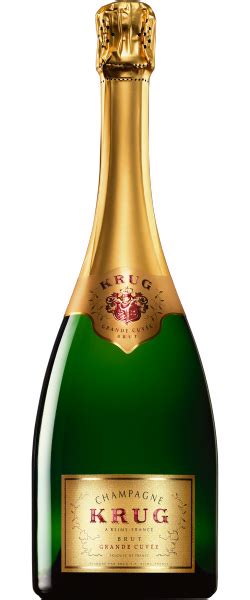 Bouteille de champagne isolée sur blanc avec réflexion. Krug Grande Cuvée blanc - Champagne - Le Figaro Vin