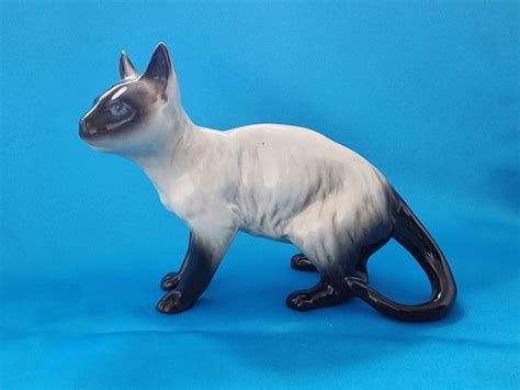 Siamese Cat Figurine Siamese Cat Porcelain Siamese Cat Porcelain Cat