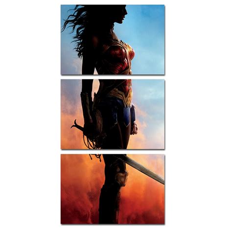 3 Piece Wonder Woman Canvas Painting Prints Wall Art Pictures Modern
