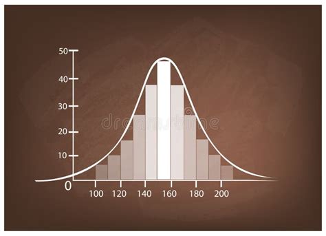 Normal Distribution Chart Or Gaussian Bell Curve On Chalkboard Stock