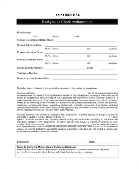 Background Check Authorization Form Free Download Printable Templates Lab
