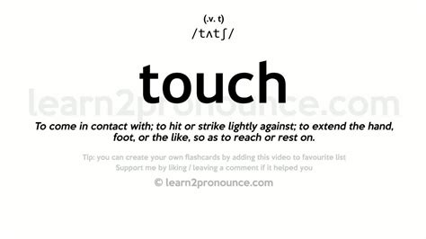 Touch Pronunciation And Definition Youtube