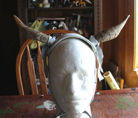 Real Wearable Domestic Goat Horns On Deerskin Headband Etsy