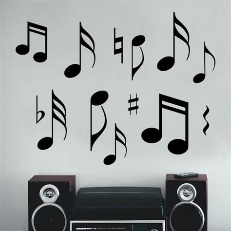Music Wall Decal Assorted Musical Notes Classroom Vinyl Wall Etsy