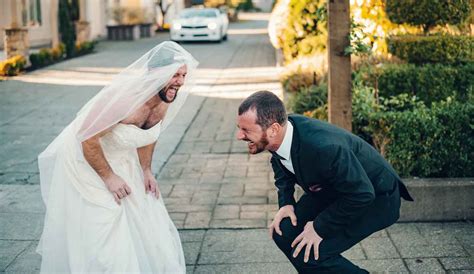 Groom Cant Contain His Laughter When Bearded Best Man Shows Up In The