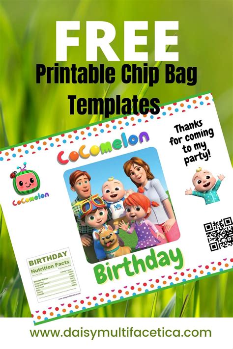 Free Printable Cocomelon Chip Bag Templates Chip Bags Templates