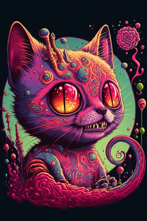Artstation Cats Are Liquid Red Menace Psychedelic Pet Artwork
