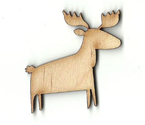 Moose Laser Cut Out Unfinished Wood Shape Craft Supply MUS34 | Etsy