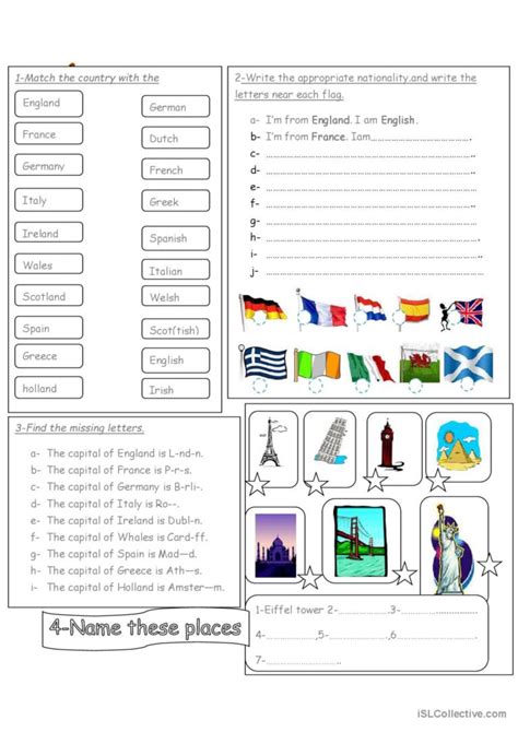 Countries Nationalities Flags Capit English Esl Worksheets Pdf Doc