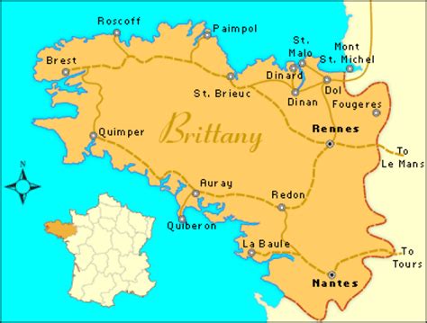 Europe Brittany Map Brittany France Brittany