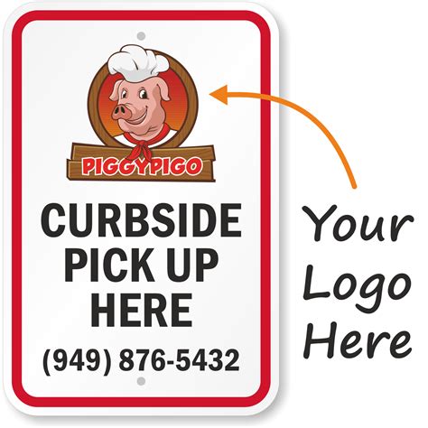 Add Your Phone Number And Logo Custom Curbside Pickup Sign Sku K2 3468