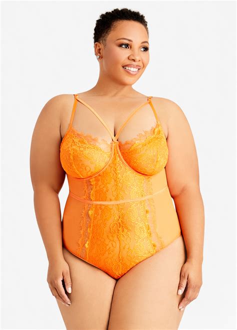 Plus Size Sexy Lingerie Plus Size Mesh Cutout Shaping Bodysuit