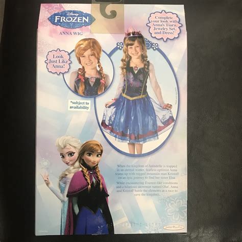 Girls Disney Store Anna Frozen Costume And Wig Fancy Dress Age 11 12