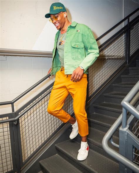 While russell westbrook knows how to make an entrance on a red carpet, it's his pregame fits that are really designed to get noticed. Russell Westbrook on Instagram: "🤷🏾‍♂️. #fashionking # ...