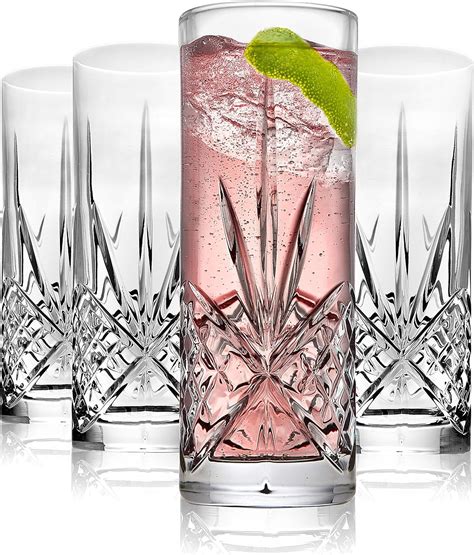 Buy Godinger Tall Beverage Glasses Collins All Purpose Drinking Glasses Dublin Collection Set