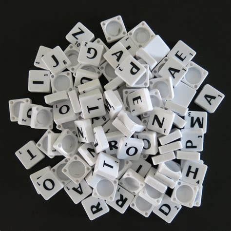 New Mini Scrabble Tiles Black Printing On Ivory Tiles 100 Pieces