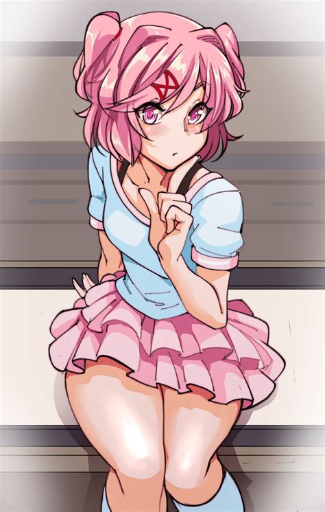Natsuki Looking Curious Art By Nisworks On Twitter Ddlc