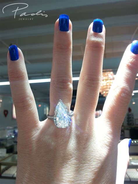 9 Carat Pear Shaped Diamond Engagement Ring Pear Engagement Ring Unique Engagement Beautiful
