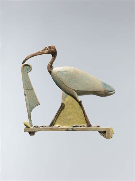 Inlay Depicting Thoth As The Ibis With A Maat Feather Late Period Ptolemaic Period The