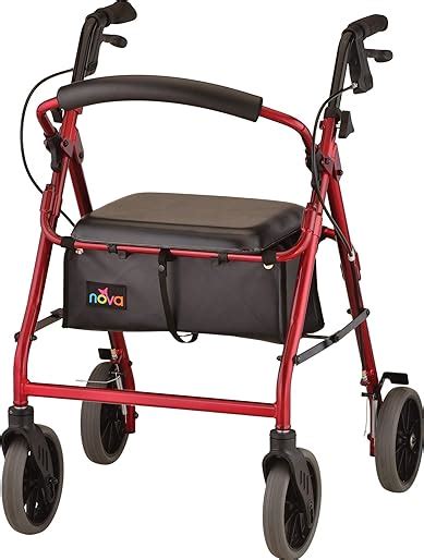 Nova Zoom Rollator Walker With 22 Seat Height Red Review