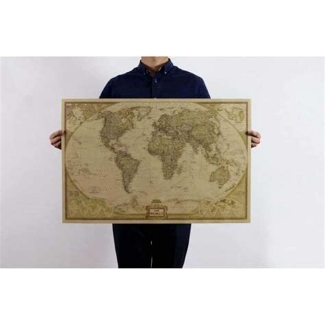 Jual Poster Peta Dunia Large Vintage World Map Besar Klasik Classic