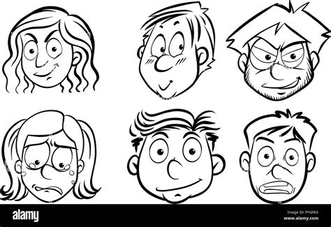 Human Faces Clip Art Black And White Stock Photos And Images Alamy