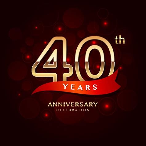 Premium Vector 40th Year Anniversary Celebration Logo Design With A