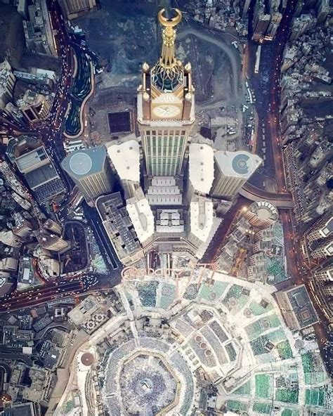 Beautiful Top View Of The Kaaba Makkah Royal Clock Tower Masjid Al