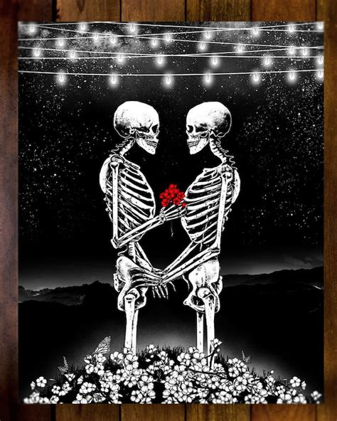 Skeletons In Love Drawing