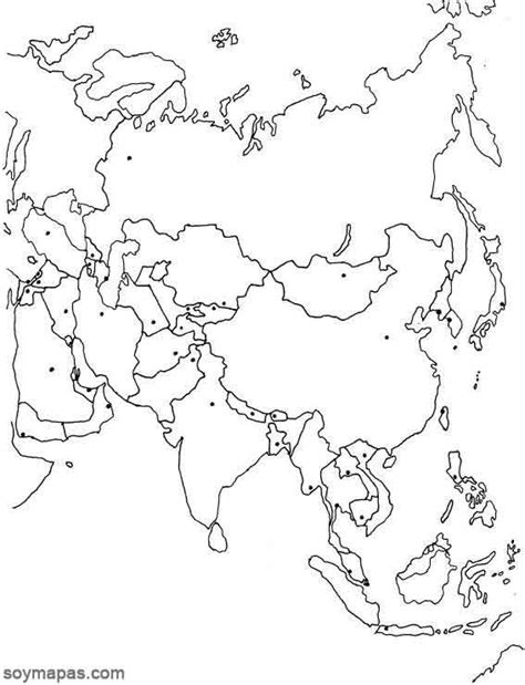 Mapa de asia para imprimir. Mapa Mudo De Asia De Los Rios