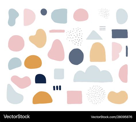 Modern Trendy Abstract Shapes In Pastel Colors Vector Image