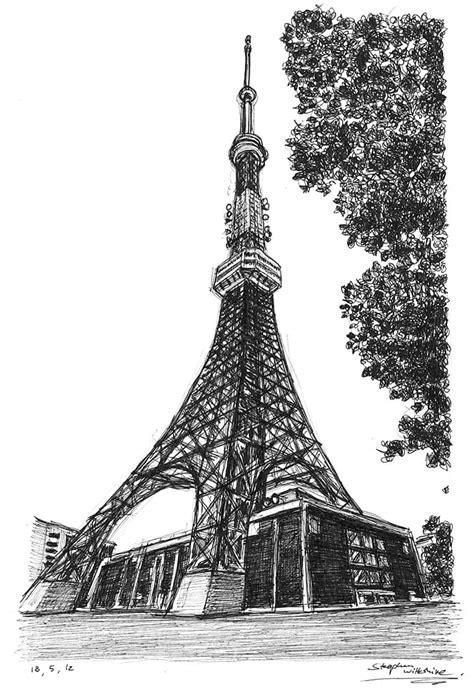 Tokyo Tower Original Drawings Prints And Limited Editions By Stephen