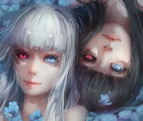 Hd Wallpaper Anime Tokyo Ghoul Black Hair Blue Eyes Close Up Girl Heterochromia