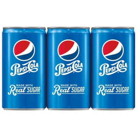 Pepsi Cola Real Sugar Soda Mini Cans 6 Pk 75 Fl Oz Marianos