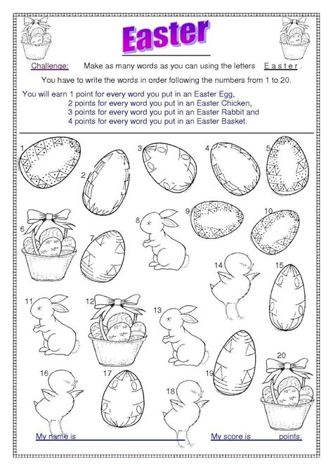 Easter Worksheet For First Grade