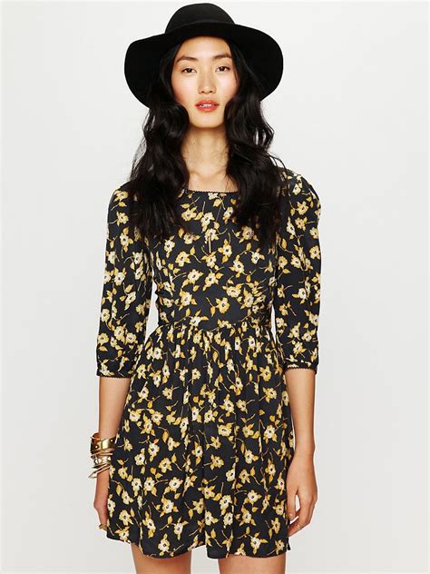 Free People Super Cool Girl Fit N Flare Dress In Black Midnight Lyst