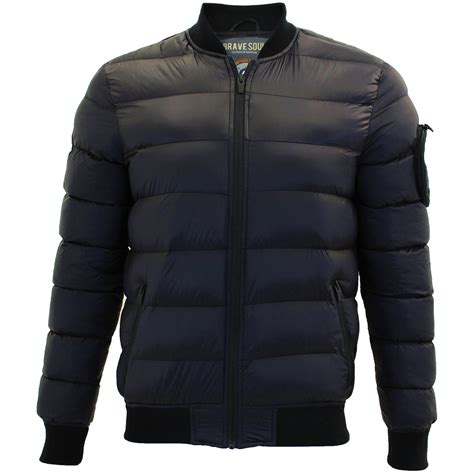 Mens Brave Soul Hartington Padded Quilted Ma1 Bomber