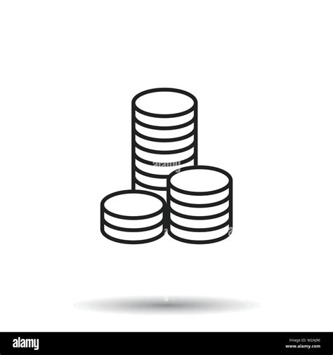 Coins Stack Vector Illustration Money Stacked Coins Icon In Flat Style